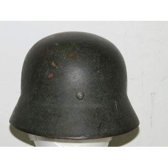M 35 Wehrmacht Heer dubbele sticker helm in veld ruwe camo. Espenlaub militaria