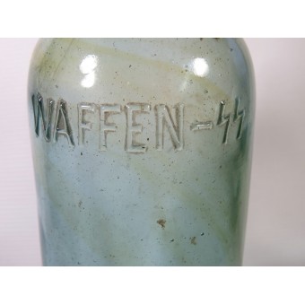 Waffen SS Mineralwasser Glasflasche. Espenlaub militaria
