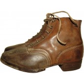 Zapatos tobilleros marrones alemanes Wehrmacht Heer o Luftwaffe