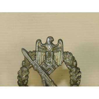Infanteriesturmabzeichen (ISA), infanteristurmabtecken, silverklass. Stansat gevär. Espenlaub militaria