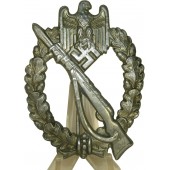 Infanteriesturmabzeichen ( ISA), distintivo di fanteria d'assalto, classe argento. Fucile colpito da un proiettile