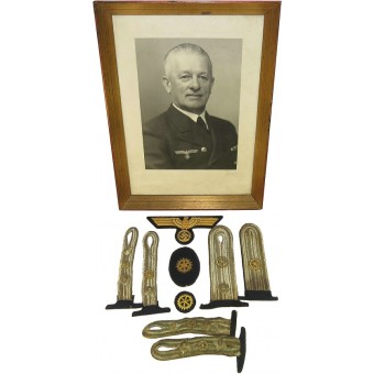 Kriegsmarine Ingenieur, Navy Engineer Insignia Set. Schouderplanken, insigne en adelaar in de handel.. Espenlaub militaria