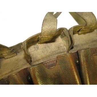 Luftwaffe brun läder tidig K 98 väska märkt Gustav Schiele 1938 år. Espenlaub militaria