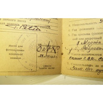 Red Army Pay Book 1943 jaar uitgegeven. Espenlaub militaria