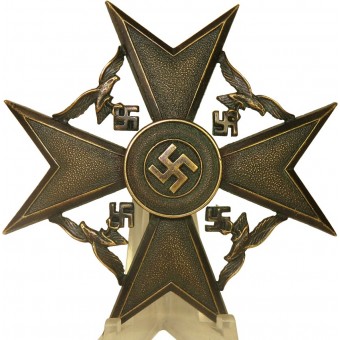 Español cruz en bronce sin espadas por Steinhauer y suerte, marcado con una L / 16. Espenlaub militaria