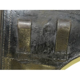 Wehrmacht Heer oder Waffen SS 1939 Jahr datiert schwarzes Lederholster für P 08 Parabellum Pistole. Espenlaub militaria