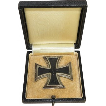 1ère croix de fer de classe dans la boîte démission Klein & Quenzer A.G. Marqué « 65 ». Espenlaub militaria