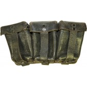Munitionstasche aus schwarzem Leder mit Kieselsteinen für Mauser 0/0365/0012