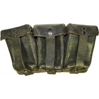 Svart pebbled läder ammunitionsväska för Mauser 0/0365/0012. Espenlaub militaria