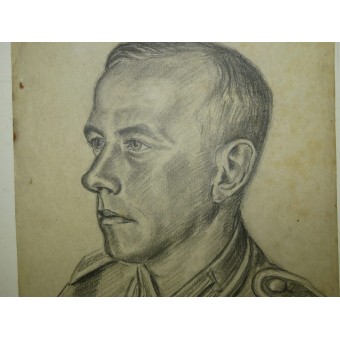 Obra de arte frontal del artista de guerra alemán G. Stauch. Junio de 1943, Ostfront. Original.. Espenlaub militaria