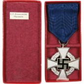 Croix des 25 ans de service fidèle de 2e classe, en boîte - Zimmermann.