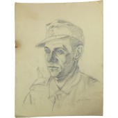 Рисунок немецкого солдата. Фронтовая работа художника Г. Штаух