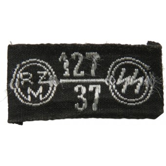 SS 127/37 RZM woven tag for insignia or uniforms by SS Reichsführer order. Espenlaub militaria
