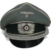Wehrmacht Heer Infantry visor hat,  re-styled  to "crusher".