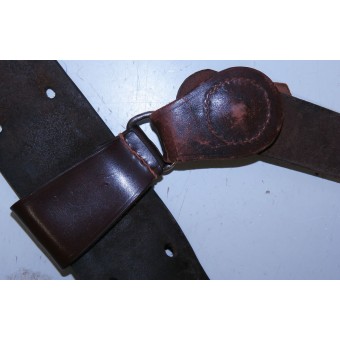 Cinturón de cuero M33 con una cinta transversal, muy buena condición suave y maleable. Espenlaub militaria