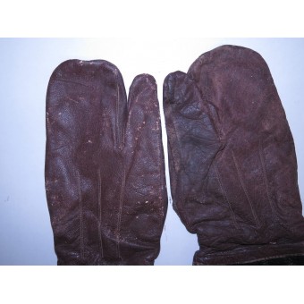 RKKA Dispatch rijders of motorrijder bruine lederen handschoenen. Espenlaub militaria