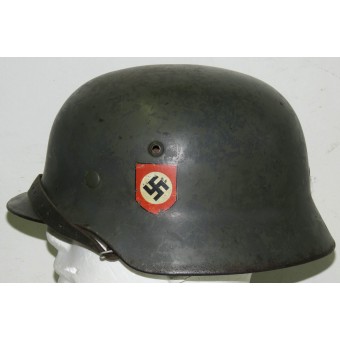 SS VT, SS TV, ET- 66 M 35 double decal SS steel helmet. VA-SS marked chinstrap. Espenlaub militaria
