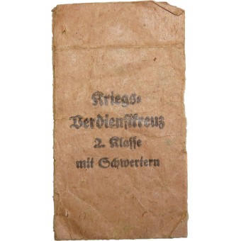 Пакет Kriegsverdienstkreuz 2. Klasse mit Schwertern 1939. Ferdinand Wiedman. Espenlaub militaria