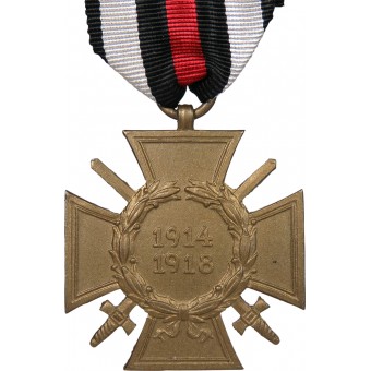 WW 1 croix commémorative w épées / 1914-1918 - AD.B.L. marquée pour Adolf Baumeister. Espenlaub militaria