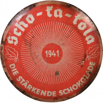 El chocolate Scho-ka-kola vaciar la lata de la Wehrmacht. 1941 Wehrmacht Packung. Espenlaub militaria