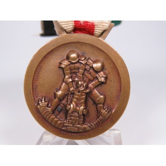 Médaille commémorative germano-italienne en lhonneur de la campagne en Afrique en bronze. Espenlaub militaria