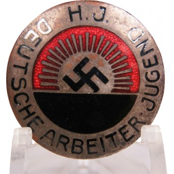 Hitler Youth Badge, 1e type. Deutsche Arbeiterjugend H.J. GES.Gesch. Espenlaub militaria