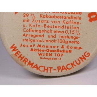 Cardboard packaging for Wehrmacht chocolate Sho-ka-Cola. 1940 year. Espenlaub militaria