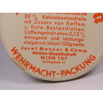 Imballaggio in cartone per Wehrmacht cioccolato Sho-ka-Cola. 1940 anni. Espenlaub militaria