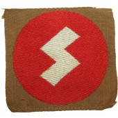 DJ member sleeve patch with the white rune on the red background