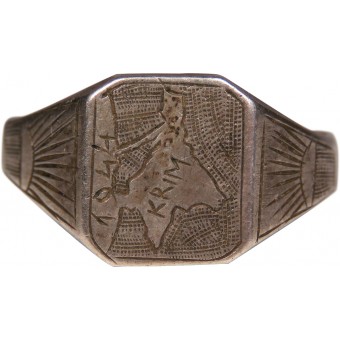 Anello con sigillo in argento Krim 1944. Espenlaub militaria