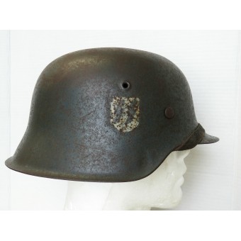 Allemand M42 casque en acier Waffen SS. Bénévole.. Espenlaub militaria