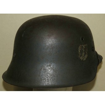 Allemand M42 casque en acier Waffen SS. Bénévole.. Espenlaub militaria