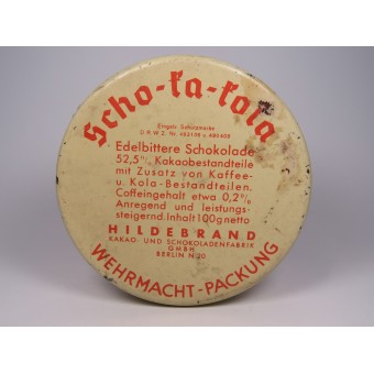 Vuoden 1941 vuoden tina Scho-ka-cola, Wehrmacht-annos, alkuperäisen sisällön kanssa. Espenlaub militaria