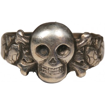 Traditional skull ring 835 sterling silver. Belonged to Friedrich Kober SS T Stuba Mauthausen. Espenlaub militaria