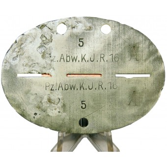 Pz Abw K.J.R 16 личный жетон противотанкиста Вермахта. Espenlaub militaria