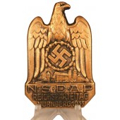 Terzo Reich 1933 NSDAP Reichsparteitag Nürnberg Distintivo. C Poellath
