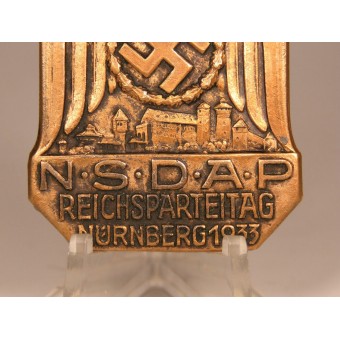 Insigne du 3e Reich 1933 NSDAP Reichsparteitag Nürnberg. C Poellath. Espenlaub militaria
