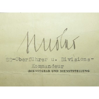 Certifikat för andra klassens järnkors till SS-Sturmann i division Hohenstaufen.. Espenlaub militaria