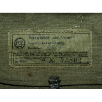 Уставной ранец, брезентовый вариант Гитлерюгенд RZM L3/284/40. Espenlaub militaria