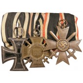 Barrette de médaille d'un vétéran de la Première Guerre mondiale décoré de la Croix de fer 1914