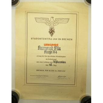 7 certificats délivrés à une seule personne - IIIe Reich et République de Weimar. Espenlaub militaria