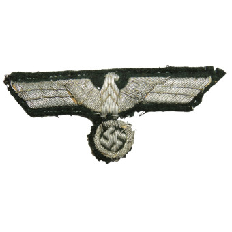 Wehrmacht officer breast eagle hand-embroidered. Espenlaub militaria