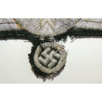 Wehrmacht officer breast eagle hand-embroidered. Espenlaub militaria