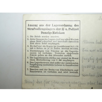 Lettre dun camp de bataillons pénitentiaires de la SS. Espenlaub militaria