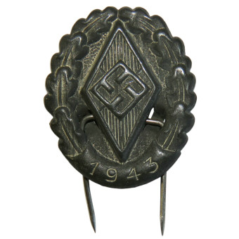 Hitlerjugend Reichssportwettkämpfe 1943 Winner’s Pin, 2nd Type. Espenlaub militaria