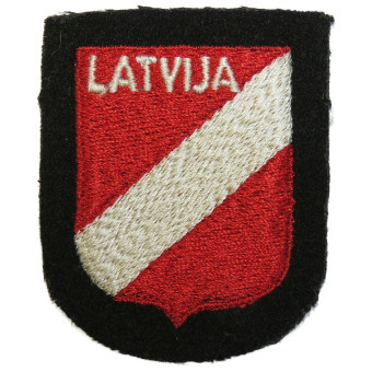 Latvian Legion Waffen-SS Sleeve Shield, 19th Division, Dachau Type. Espenlaub militaria