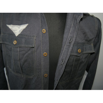 Luftwaffe Shirt, Grey Cotton, Rare Variant. Espenlaub militaria