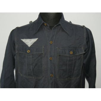 Luftwaffe Shirt, Grey Cotton, Rare Variant. Espenlaub militaria