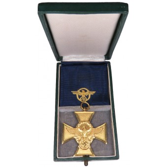 3rd Reich Police Service Award for 25 Years in Award Case. Espenlaub militaria