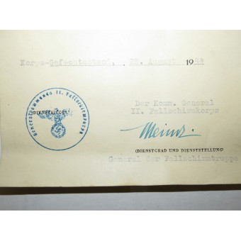 A set of documents and awards,  Fallschirmjäger KIA in Holland. Espenlaub militaria